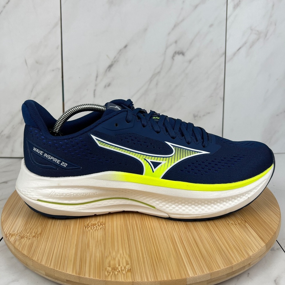 Mizuno Wave Inspire 22 Mens Size 10.5 Estate Blue White Running Shoe 411557-5Y00
